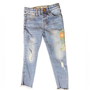 DENIM & CO Skinny BoHo Floral Embroidered Jean Size 3-4